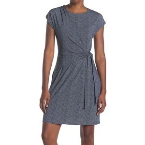 Nordstrom Halston Extended Shoulder Draped Front Dress Navy - XS